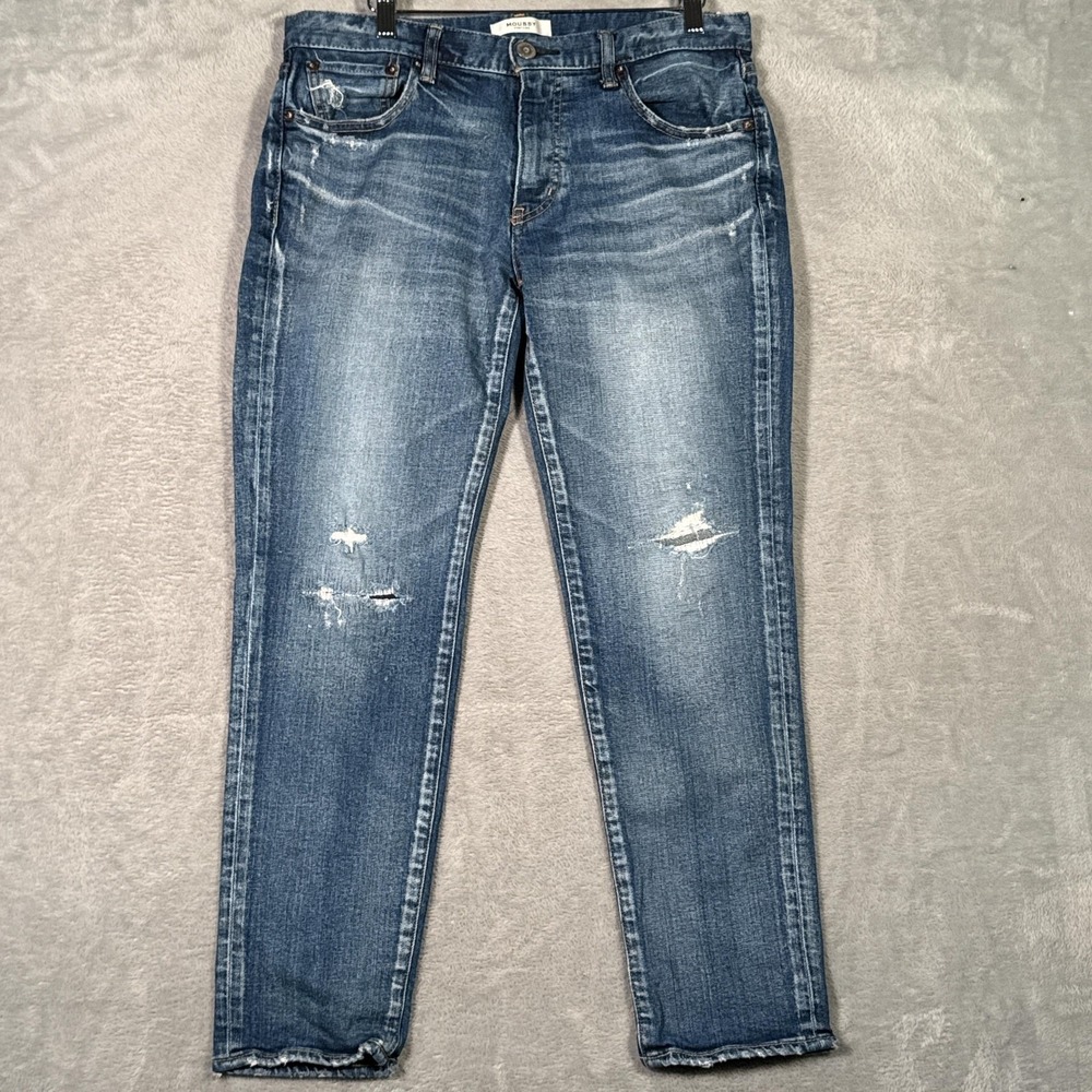 MOUSSY VINTAGE Jeans Womens 30 Blue Distressed Skinny Ankle Denim Made Japan